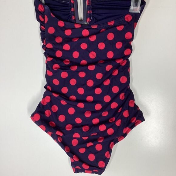 Zimmerman Ruched polka dot bandeau swimsuit Red & Navy blue NWT Size 2 - Picture 8 of 12